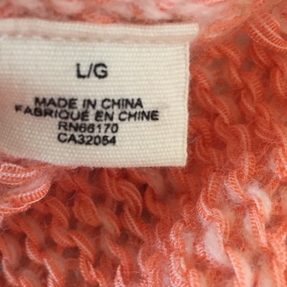 {Anthro} Moth Cream Orange Waterfall Sweater - L - Picture 4 of 8